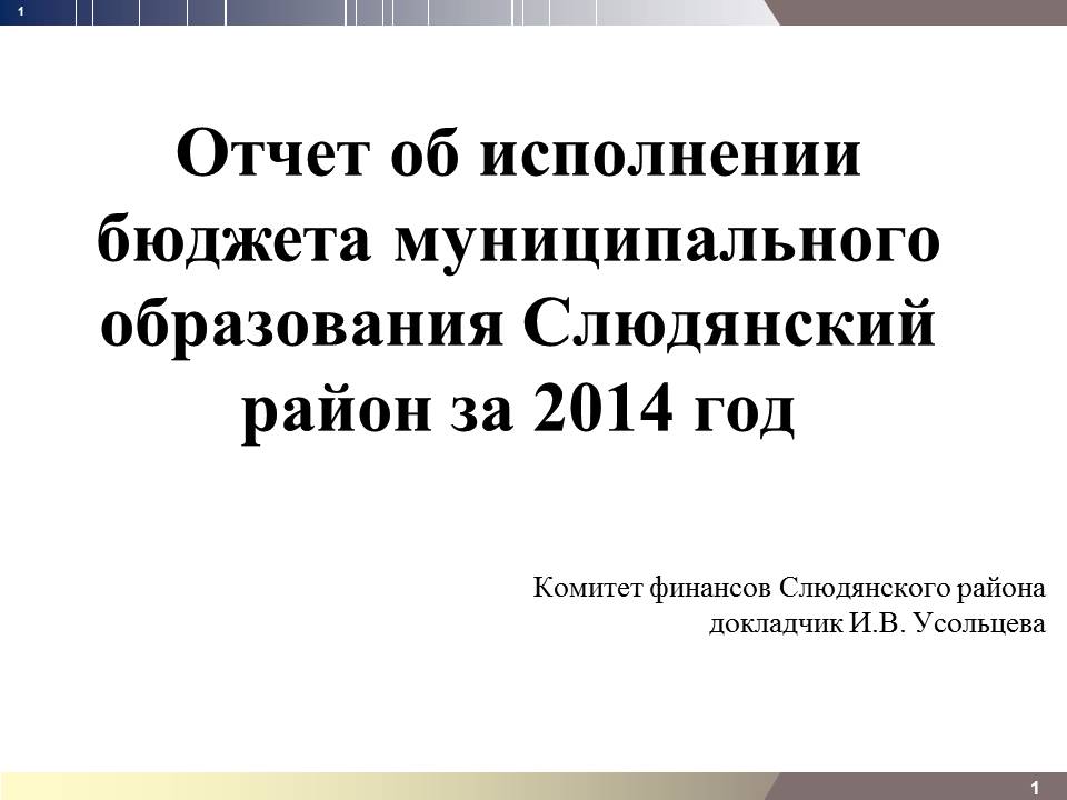 Отчет об исполнении бюджета муниципального образования Слюдянский район за 2014 год